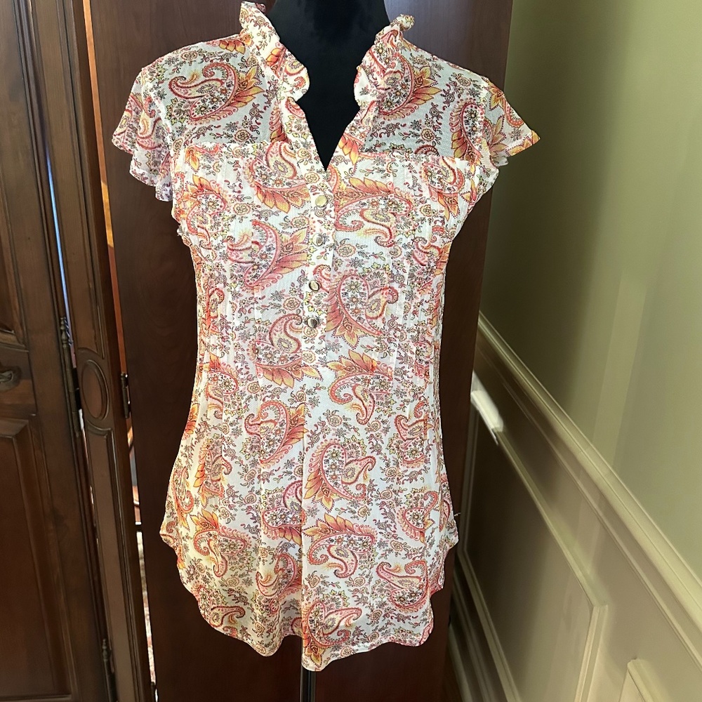 Ava & Grace Paisley Printed Ladies Top Size Small (NWT)